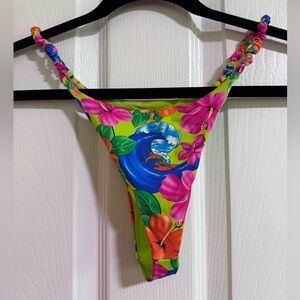 Frankie’s bikinis neon, tropical surfer bottoms